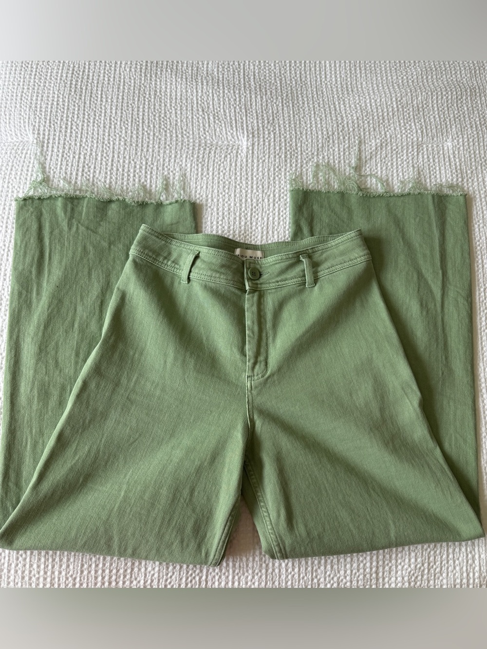 Miou Muse wide Leg Green Jeans